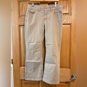 Lee Riders Khaki Flare Bootcut Jeans Pants Womens 36X27 14P 14 P Petite Spandex